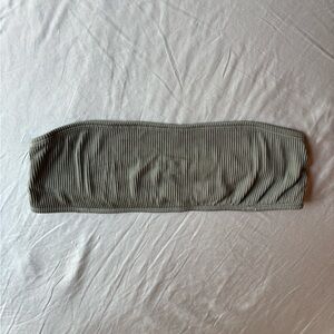 Cotton On Ribbed Army Green Bandeau Swim Top